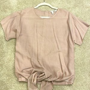Madewell adorably detailed top - tie front, button up back, faint stripe etc